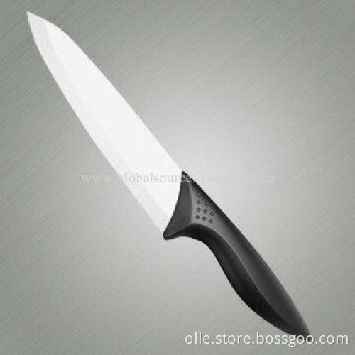 8 Inch Colorful ABS and TPR Coating Handle Ceramic Blade Chef Knife